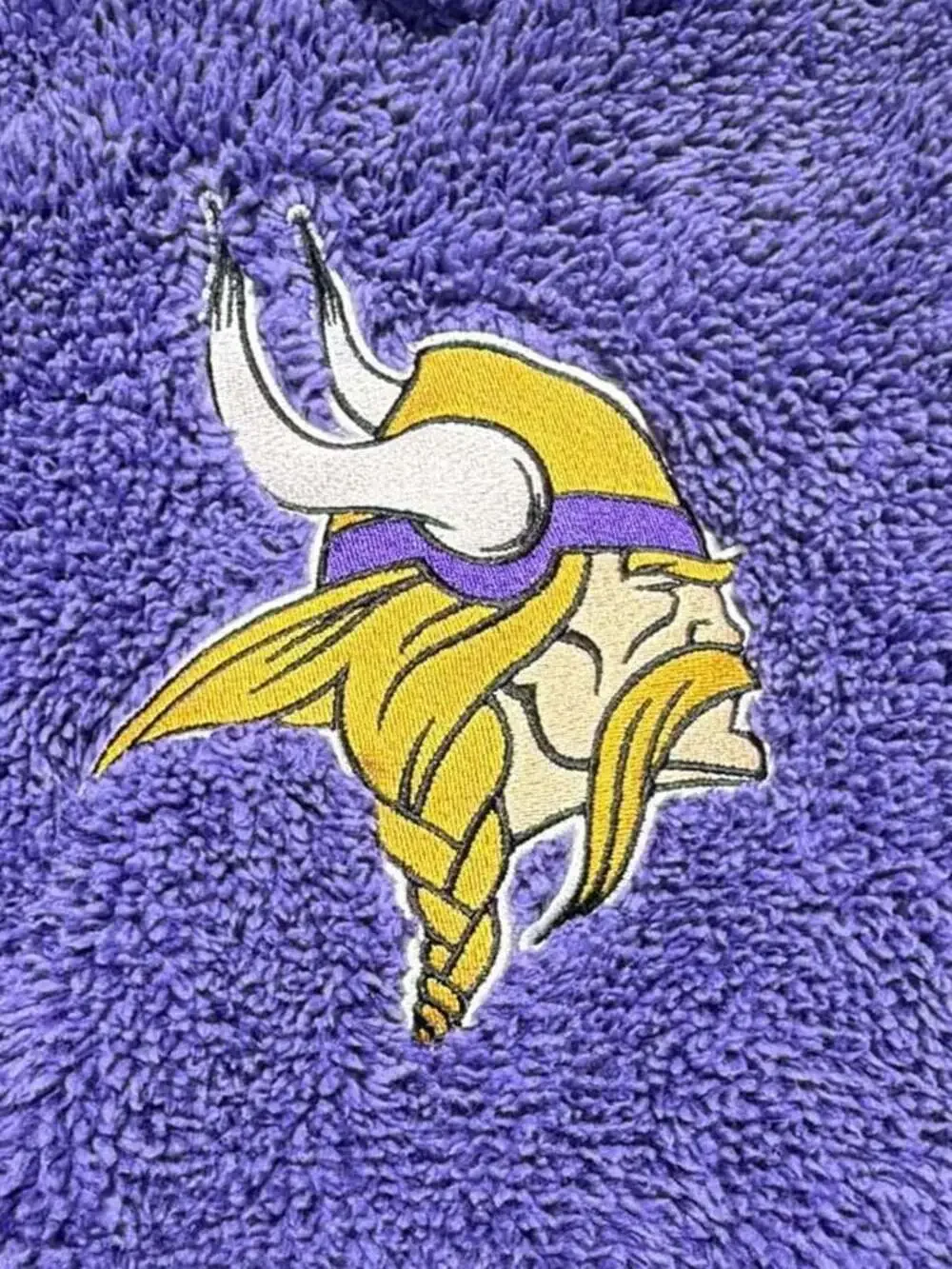 NFL Girls Minnesota Vikings Purple and Grey Sherpa Fleece Hoodie Youth Size XL